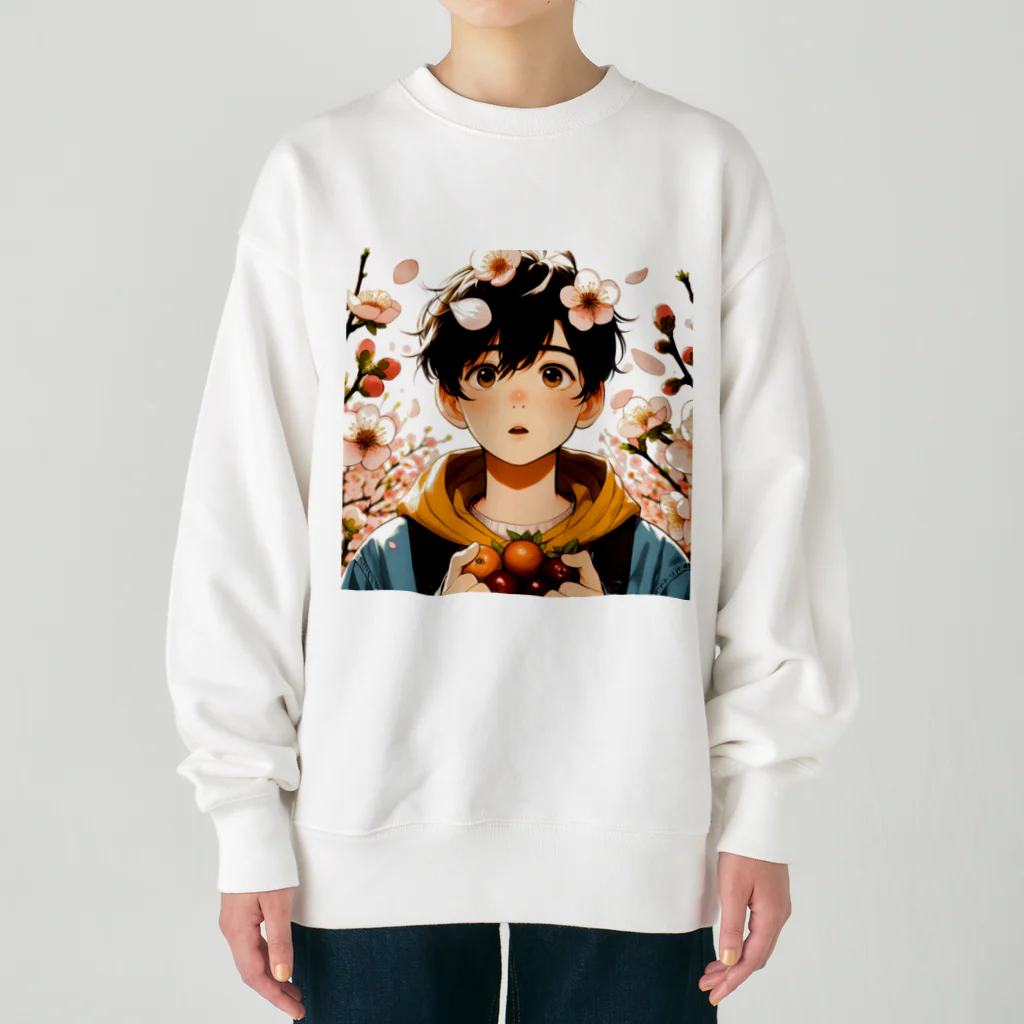 可愛い男の子イラスト販売所　By,keicyanの男の子　中学1年生　春 Heavyweight Crew Neck Sweatshirt