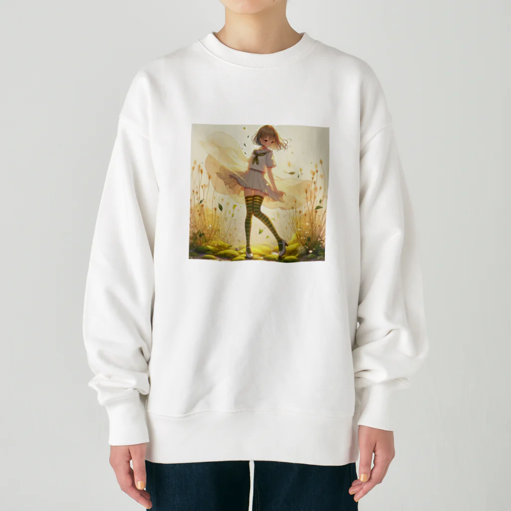 ゆめのかすずめの光の中で踊る Heavyweight Crew Neck Sweatshirt