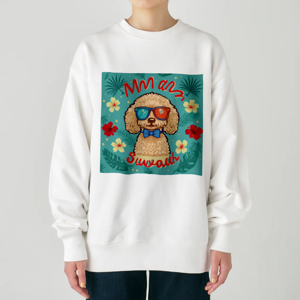 mizosuziのトイプードルのトロピカルバケーション Heavyweight Crew Neck Sweatshirt