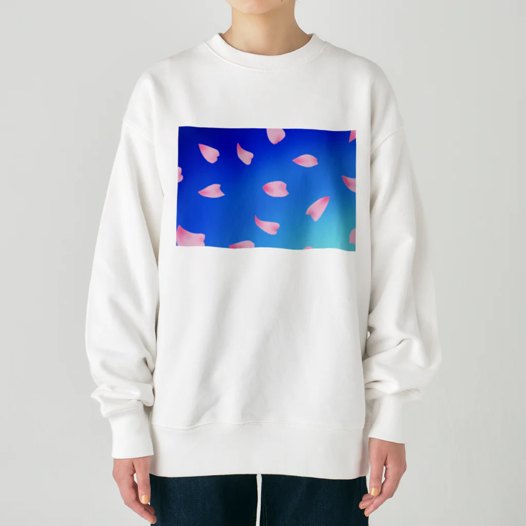 Lily bird（リリーバード）の花びらの舞う青空 Heavyweight Crew Neck Sweatshirt