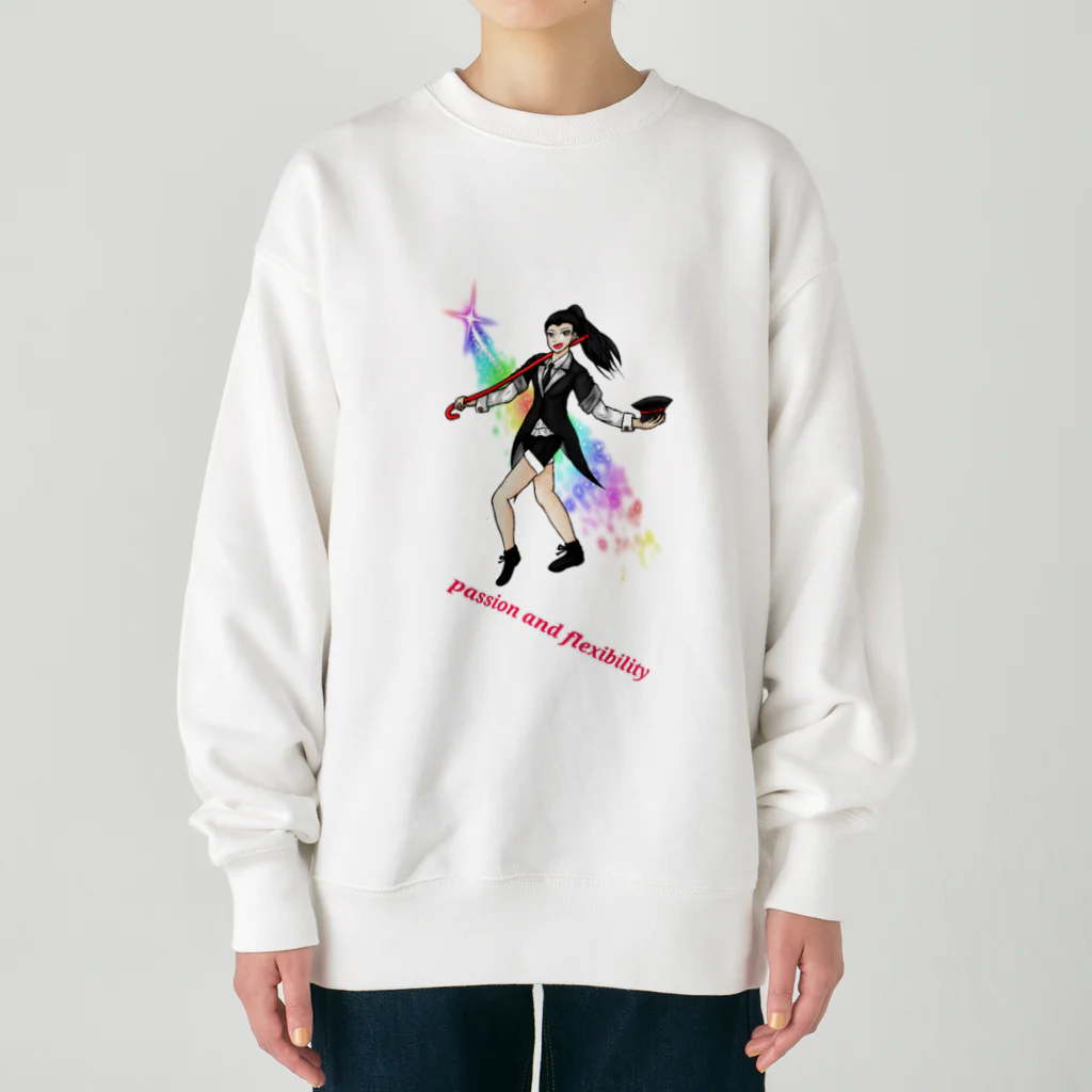 Lily bird（リリーバード）のフルカラー ジャズダンサー 光と英字ロゴ Heavyweight Crew Neck Sweatshirt