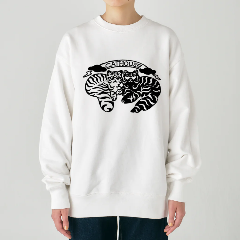 メイドイン極楽スズリ店のCATHOUSE 黑 Heavyweight Crew Neck Sweatshirt