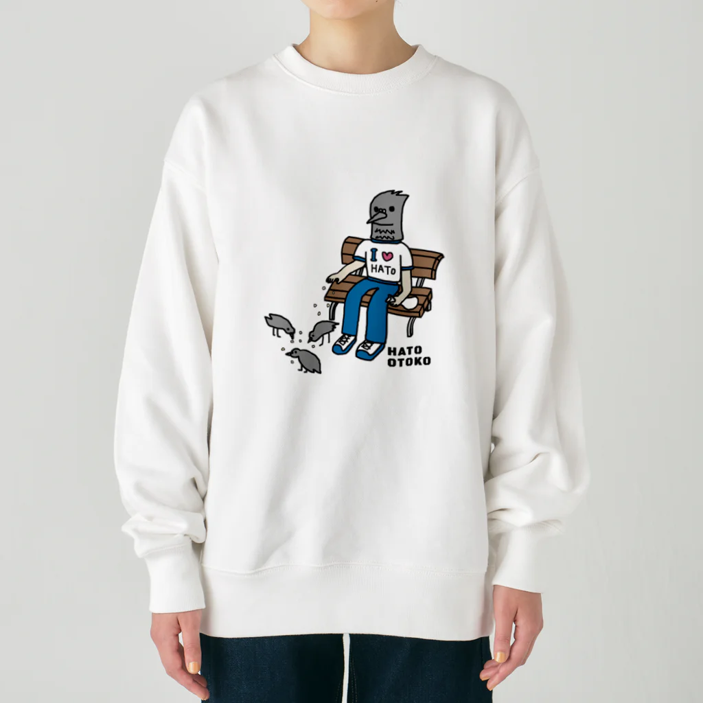 すとろべりーガムFactoryのハトにエサをやるハト男 Heavyweight Crew Neck Sweatshirt