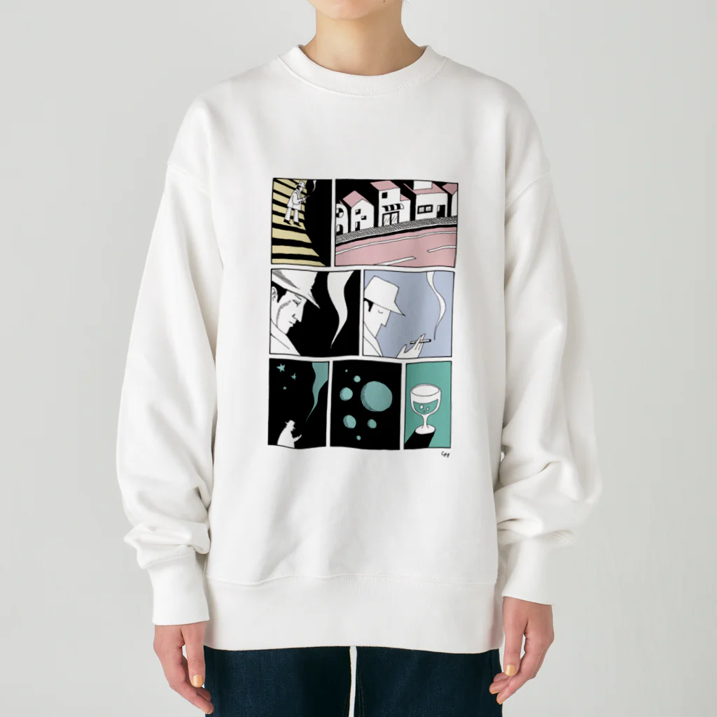 キャー！素敵の漫画「夜と義理」 Heavyweight Crew Neck Sweatshirt