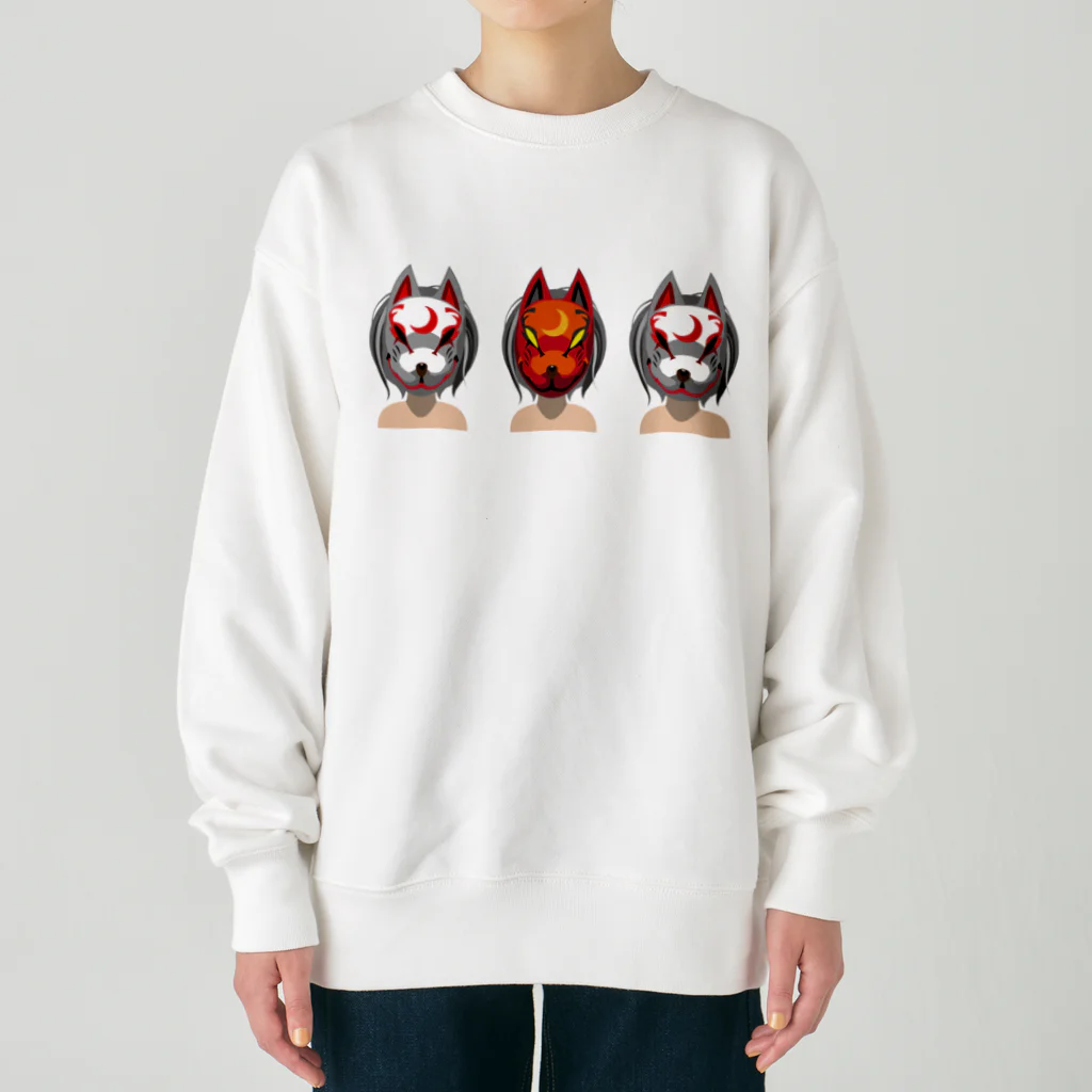 月が輝くこんな夜にの狐兄弟 Heavyweight Crew Neck Sweatshirt