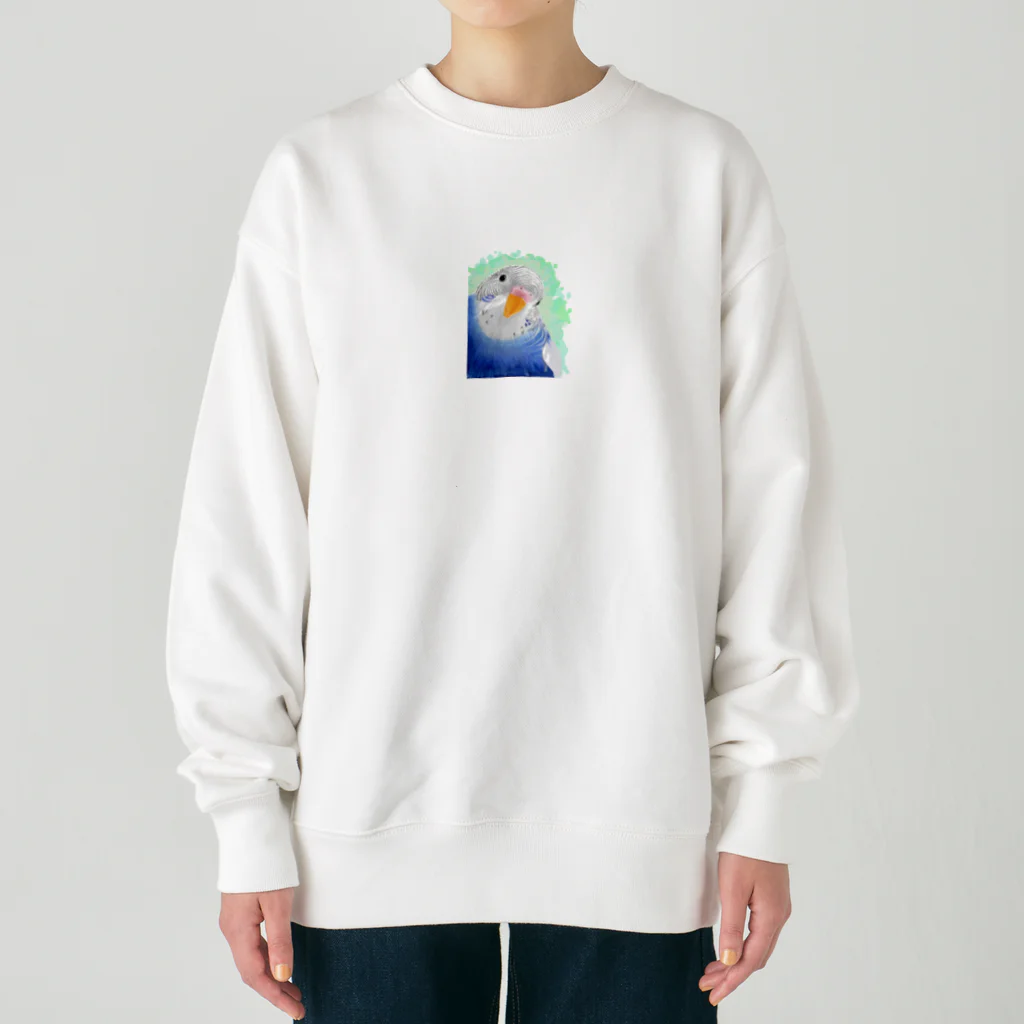 まめるりはことりのセキセイインコ　オパーリン大【まめるりはことり】 Heavyweight Crew Neck Sweatshirt