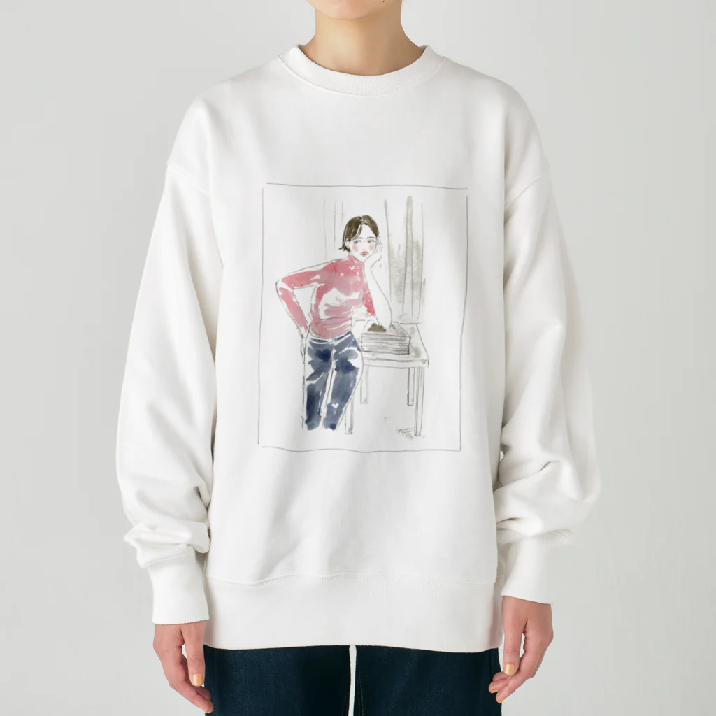 Yuriko OyamaのPink Knit woman Heavyweight Crew Neck Sweatshirt