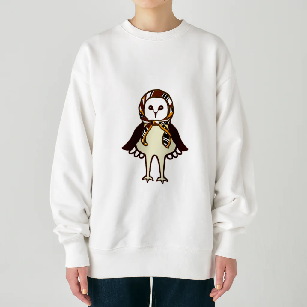 amyu-k フクロウセンターのマチコ巻きメンフクロウ Heavyweight Crew Neck Sweatshirt