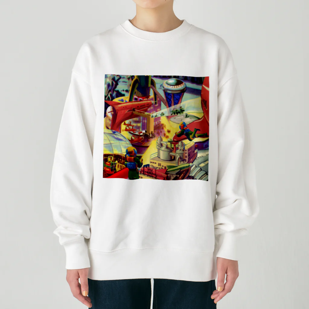 NAZONAZO-Storeのレトロ・ユニバースb Heavyweight Crew Neck Sweatshirt