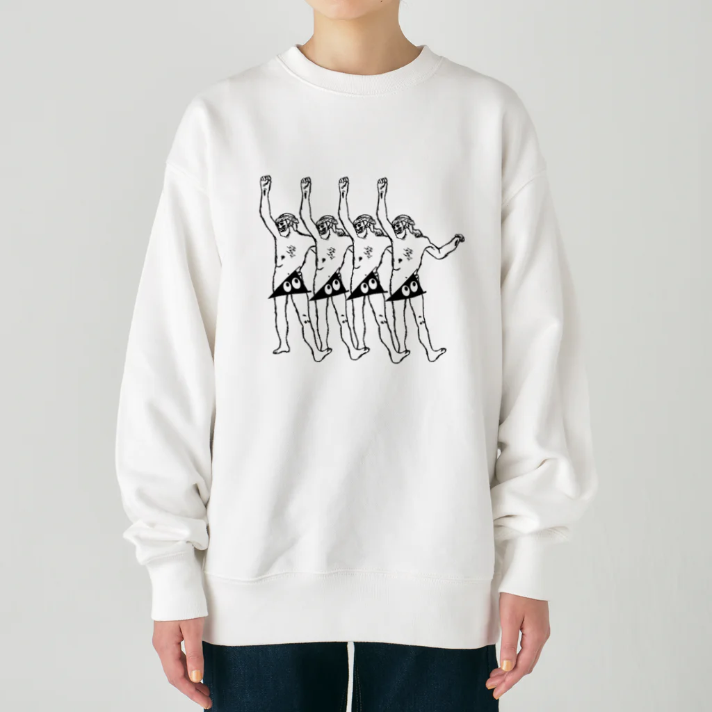 stereovisionの踊るキリスト+局部にはスリスリくん Heavyweight Crew Neck Sweatshirt