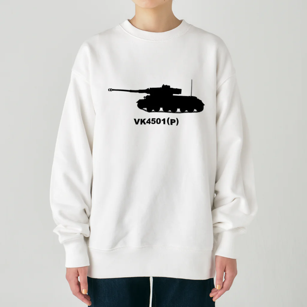 puikkoの戦車　ポルシェティーガー（黒） Heavyweight Crew Neck Sweatshirt