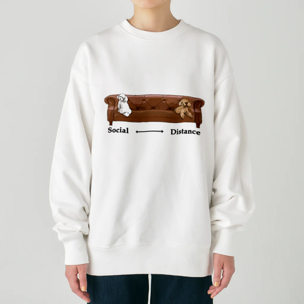 犬グッズの店しえるぶるーのソーシャルディスタンス　プードル Heavyweight Crew Neck Sweatshirt