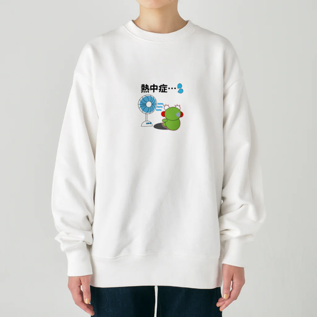 🐸かえるさんと仲間たち🐸の熱中症のかえるさん Heavyweight Crew Neck Sweatshirt