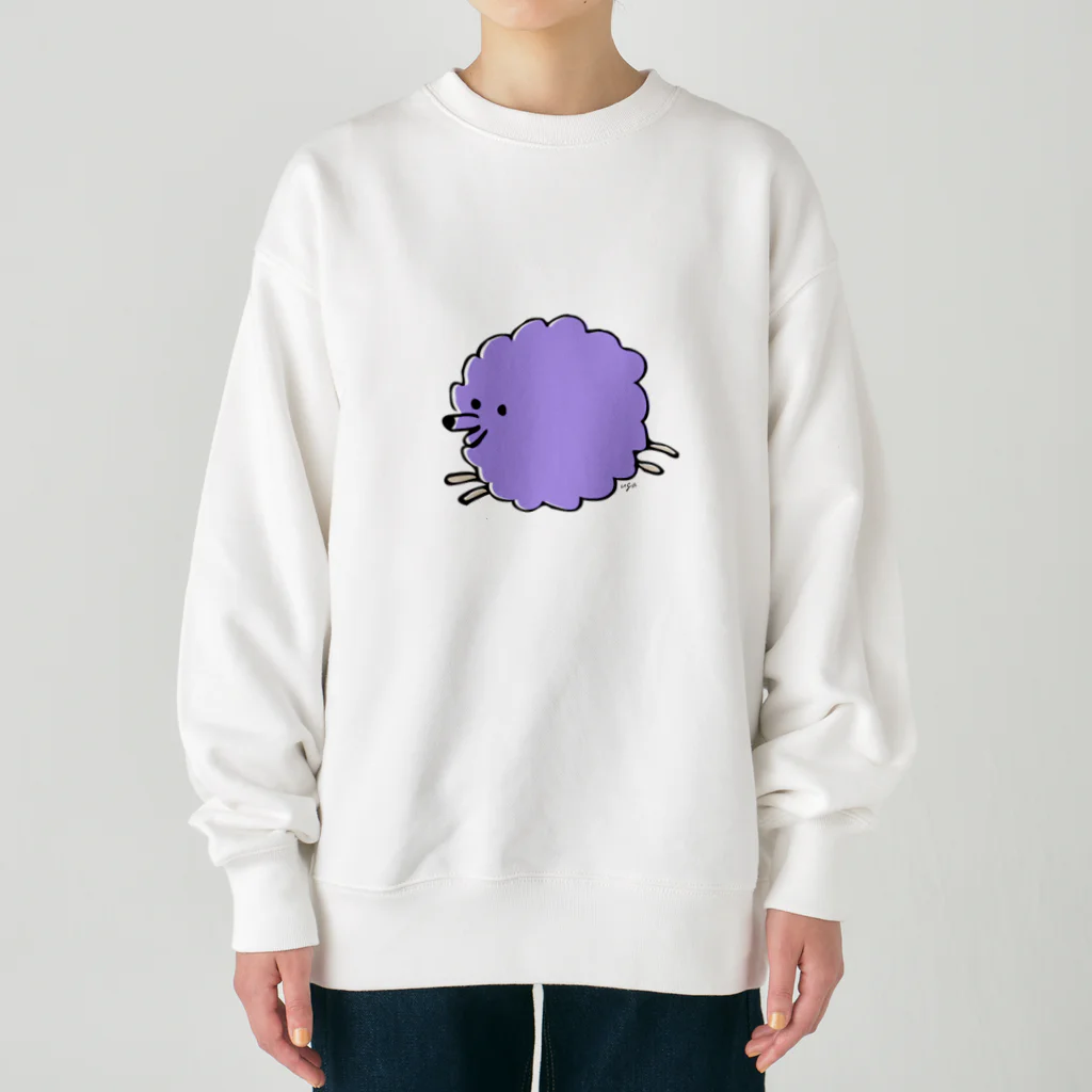 Misato Ugai illustration shopのInuuu - fluffy dog Heavyweight Crew Neck Sweatshirt