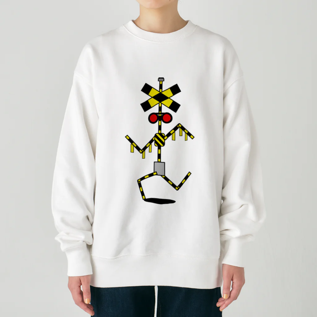 ゴロニャーのダサT屋さんの走れ！踏切 カンカン くん Railroad crossing ふみきり フミキリ  Heavyweight Crew Neck Sweatshirt