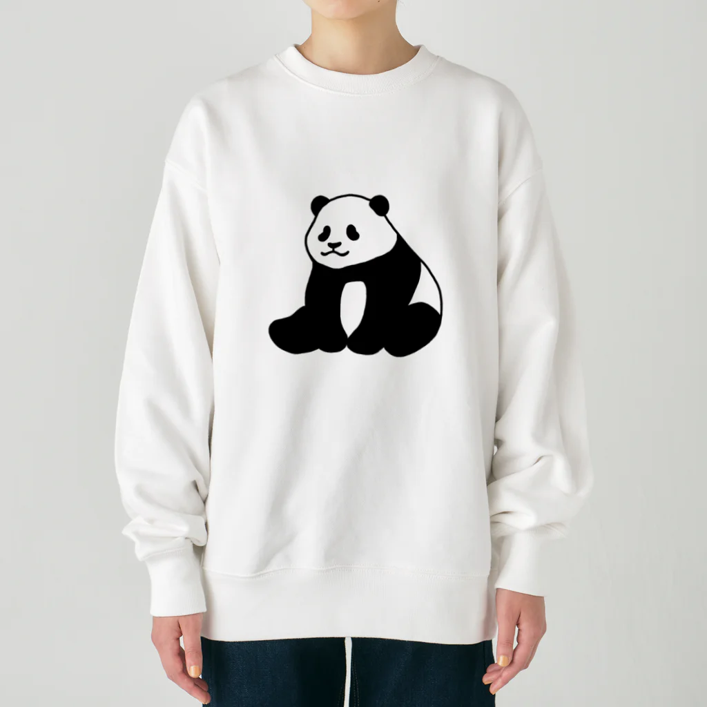 chippokeのころころパンダ（おすわり）（線あり） Heavyweight Crew Neck Sweatshirt