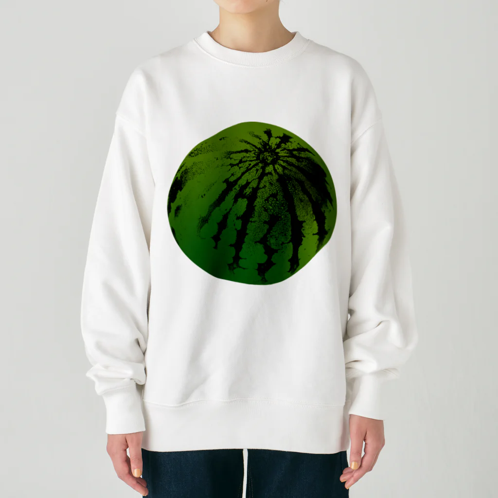 ヨープキャンが気になったのすいか -watermelon- 丸 Heavyweight Crew Neck Sweatshirt