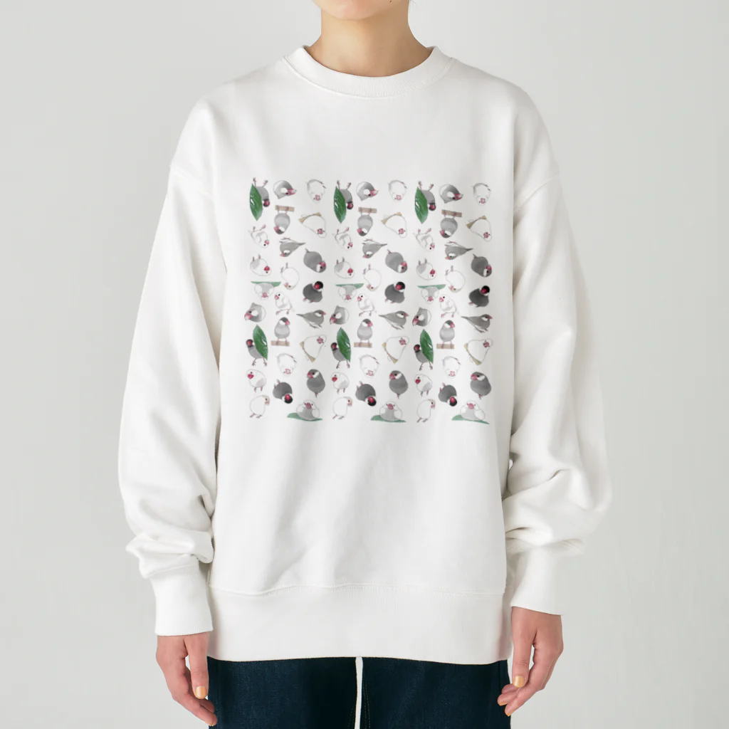 まめるりはことりのたっぷり文鳥ちゃん【まめるりはことり】 Heavyweight Crew Neck Sweatshirt