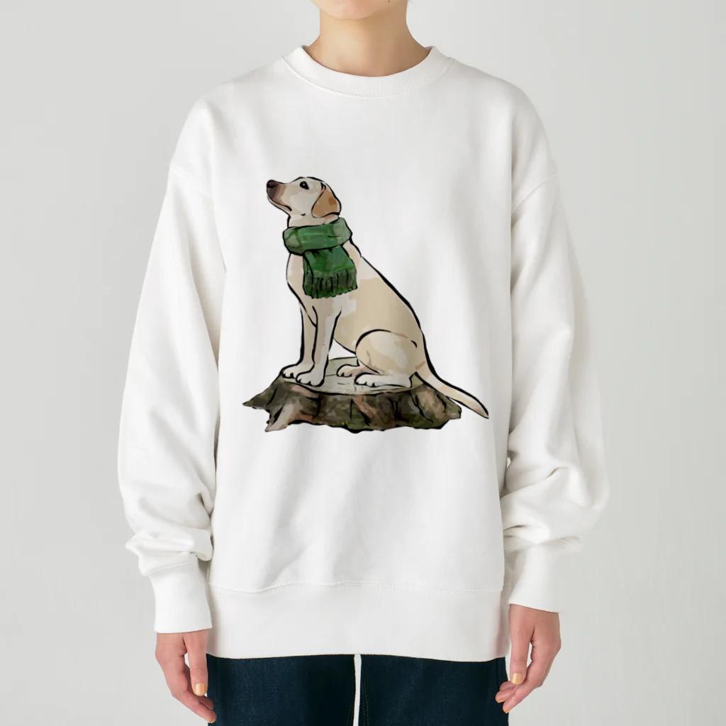 犬グッズの店しえるぶるーのマフラー犬　ラブラドルレトリバー Heavyweight Crew Neck Sweatshirt