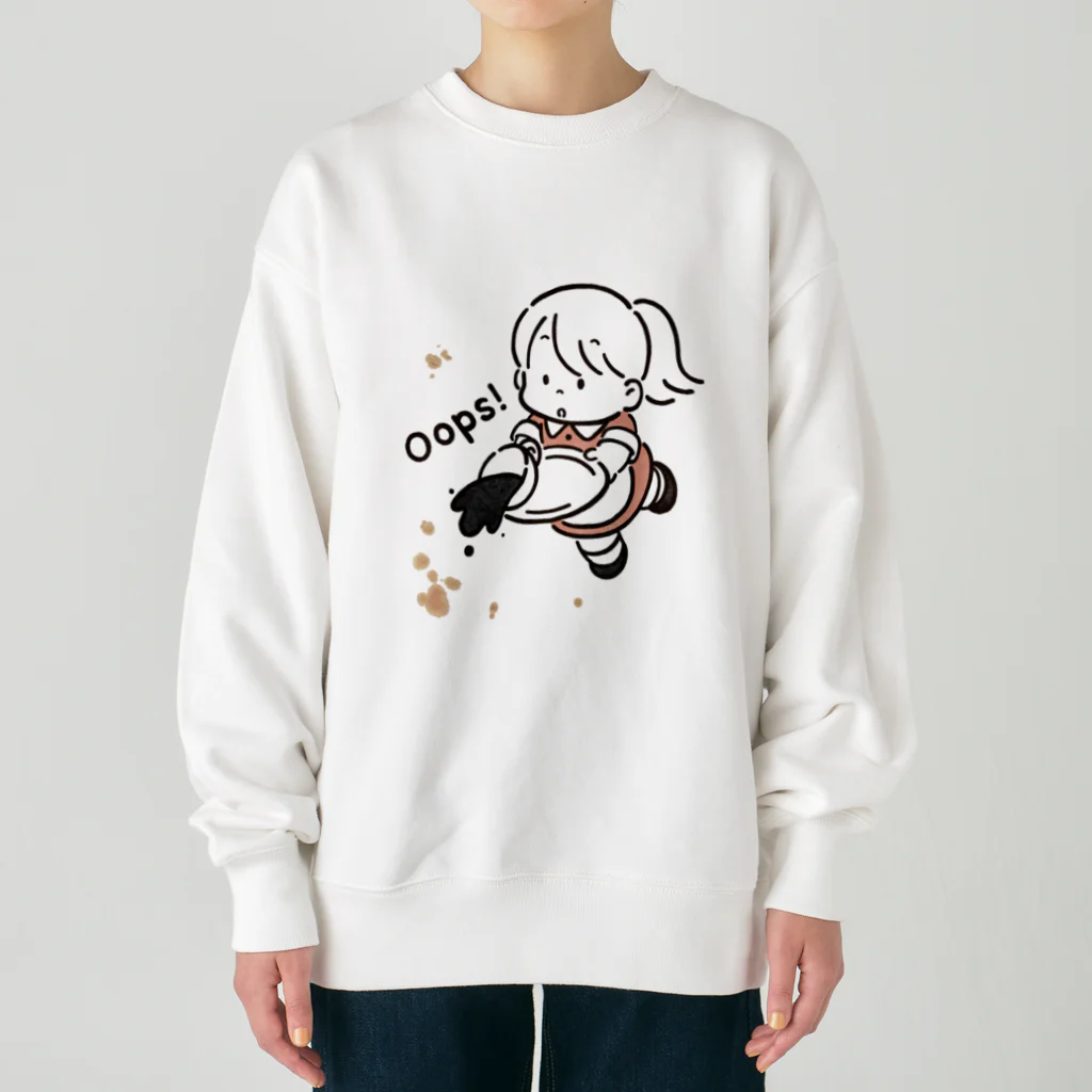 ともけーのコーヒーこぼしてもOKな白スウェット Heavyweight Crew Neck Sweatshirt