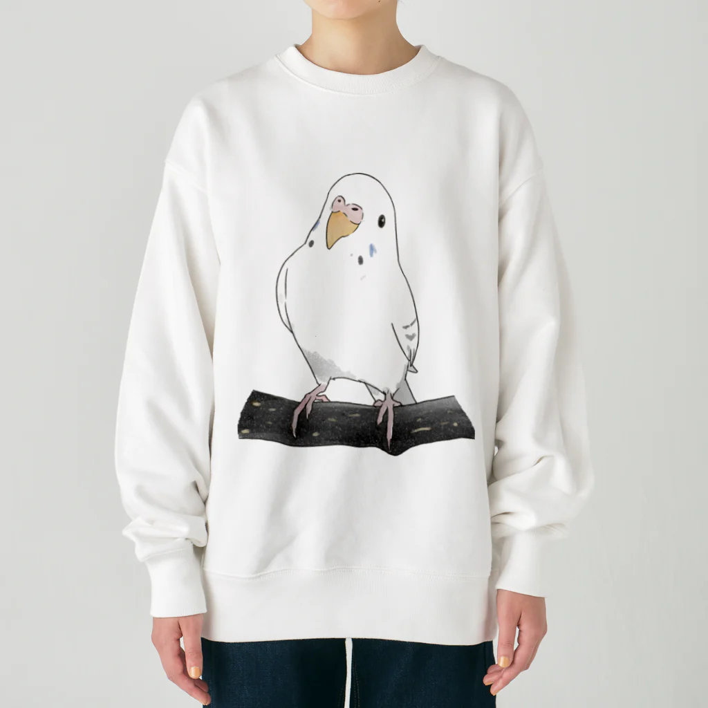 まめるりはことりのまったりセキセイインコちゃん【まめるりはことり】 Heavyweight Crew Neck Sweatshirt