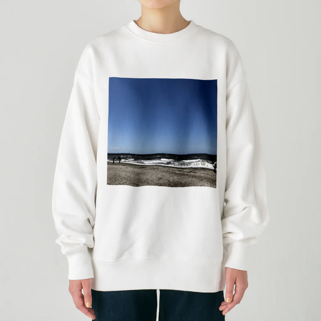 我欲無欲のビーチクリーンしてる海岸 Heavyweight Crew Neck Sweatshirt