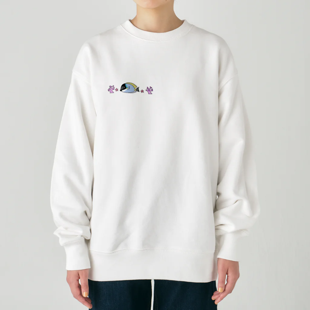 栗坊屋のパウダーブルーが泳ぐ海 Heavyweight Crew Neck Sweatshirt