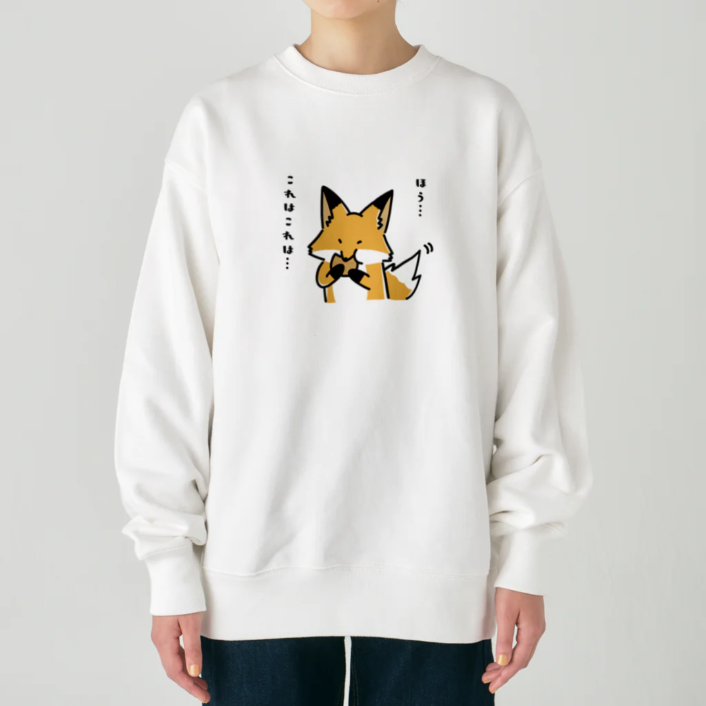  Millefy's shopのかぶりつく、キツネ Heavyweight Crew Neck Sweatshirt