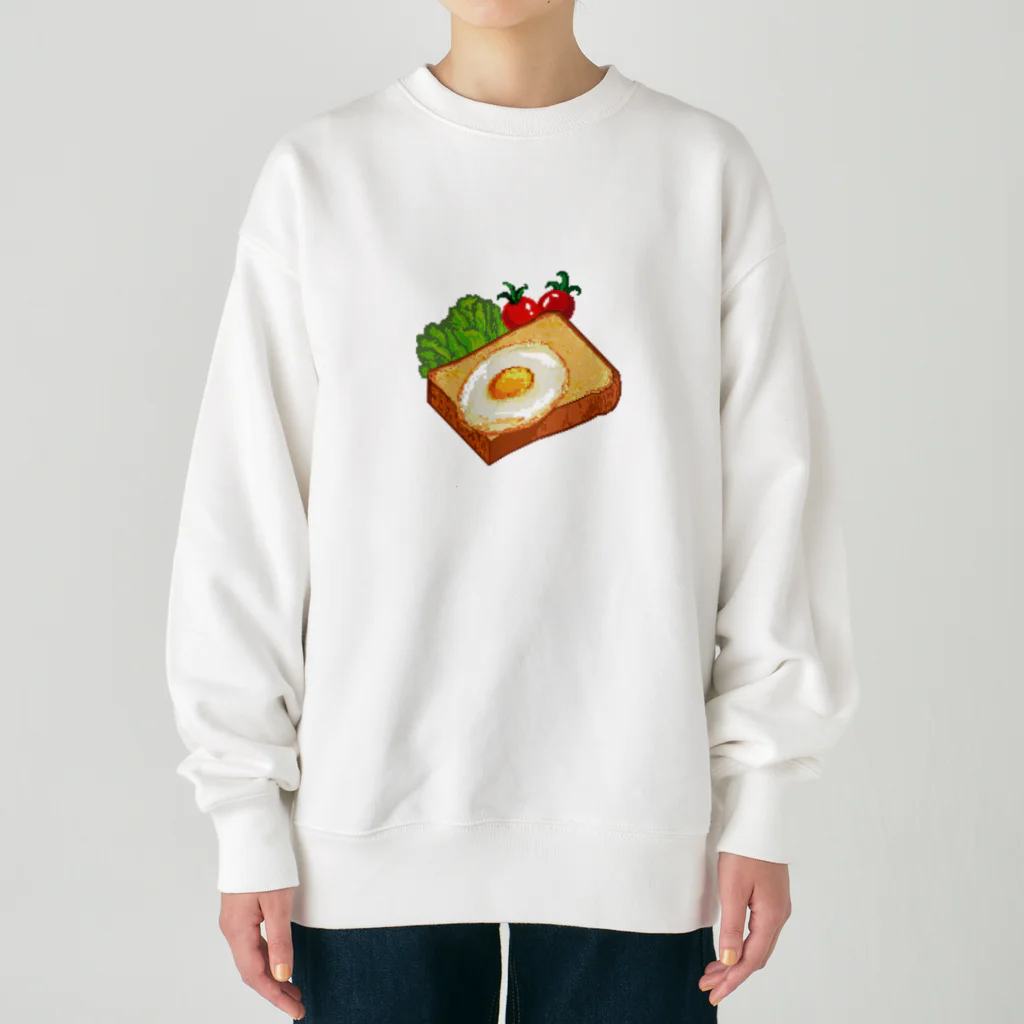 Wonder Bird Forestのピクセル・目玉焼きトースト Heavyweight Crew Neck Sweatshirt