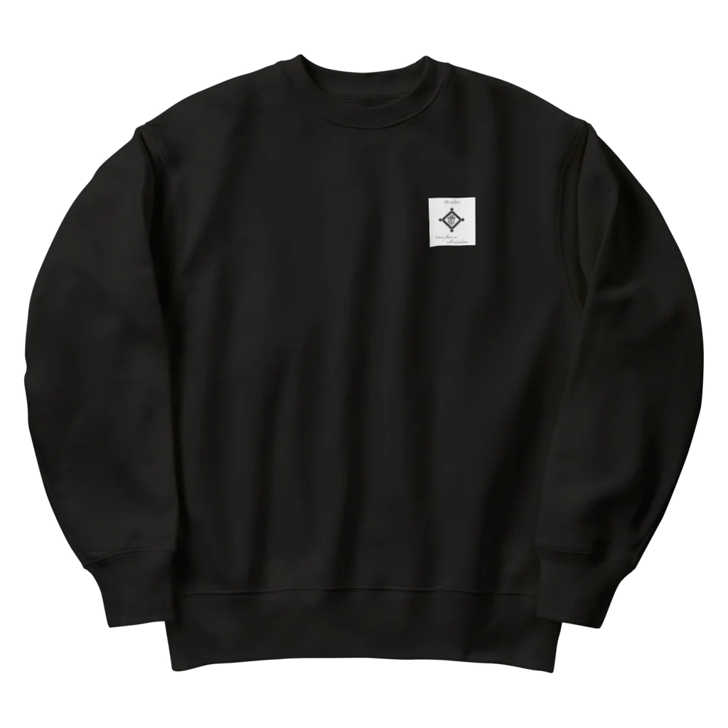 ゆにねこ惑星の❖僕のｴｰﾃﾞﾙﾜｲｽ❖黒線(小) Heavyweight Crew Neck Sweatshirt