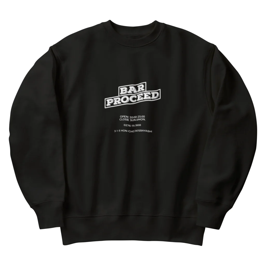 BAR  PROCEED apparel&goodsのPROCEED staff uniform whiteLOGO  Heavyweight Crew Neck Sweatshirt