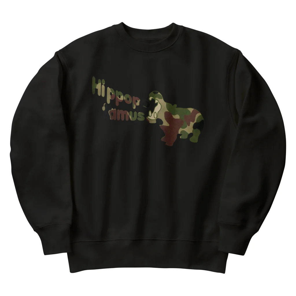 キッズモード某の迷彩ヒポポタマス Heavyweight Crew Neck Sweatshirt