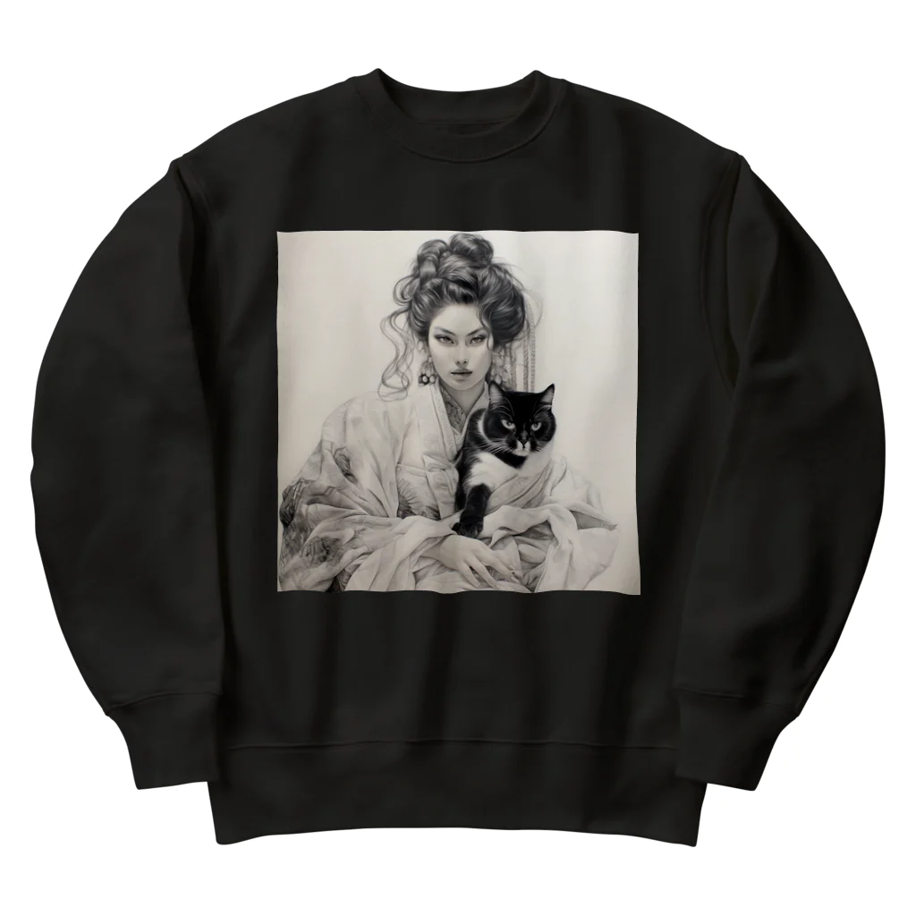 kameriyaのコレクション「猫と共に流れる時」 Heavyweight Crew Neck Sweatshirt