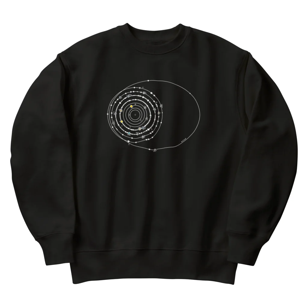 cosmicatiromの太陽系の衛星 白 Heavyweight Crew Neck Sweatshirt