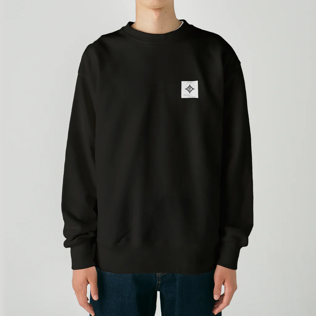 ゆにねこ惑星の❖僕のｴｰﾃﾞﾙﾜｲｽ❖黒線(小) Heavyweight Crew Neck Sweatshirt