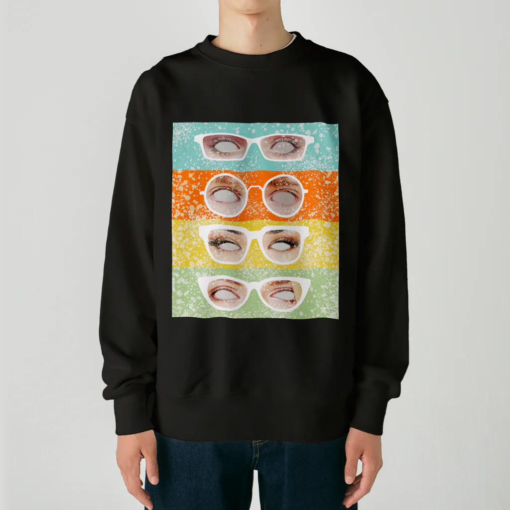 yamachan0201のglasses window Heavyweight Crew Neck Sweatshirt