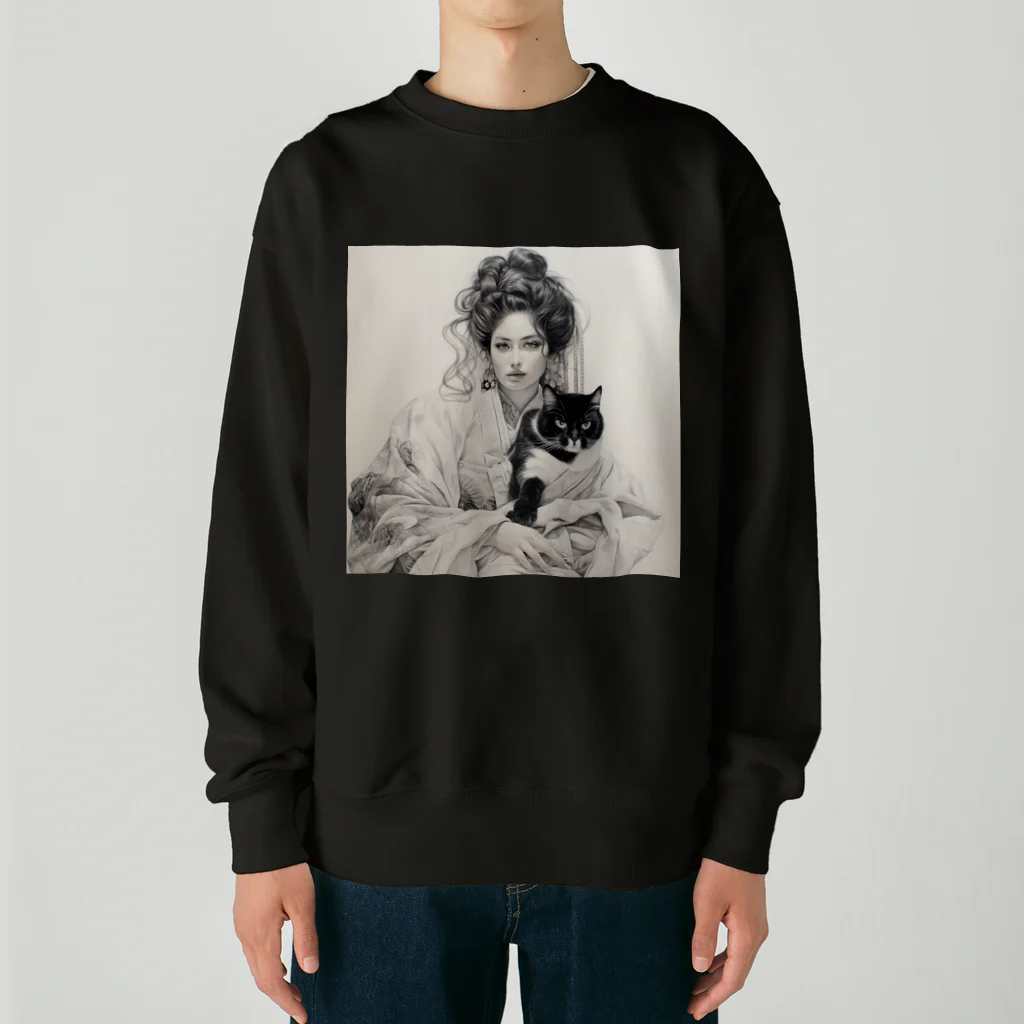 kameriyaのコレクション「猫と共に流れる時」 Heavyweight Crew Neck Sweatshirt