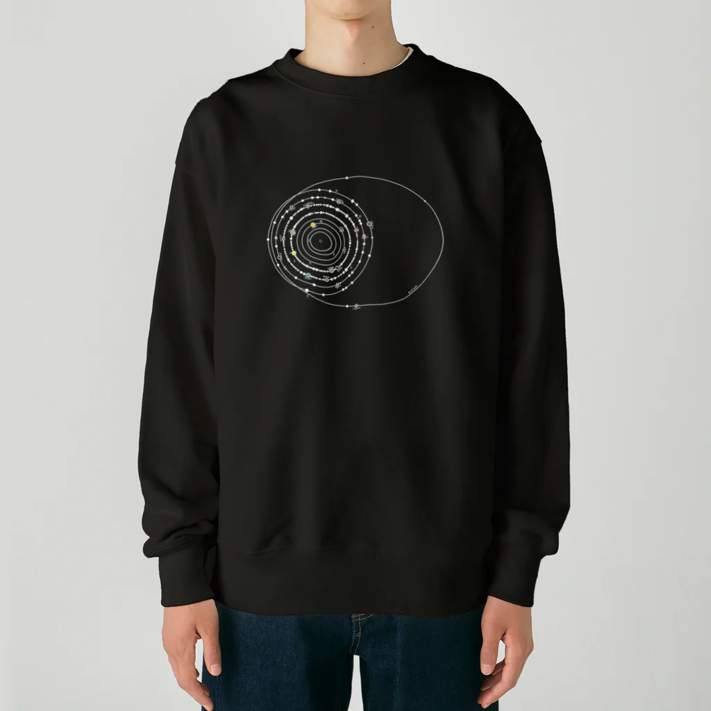 cosmicatiromの太陽系の衛星 白 Heavyweight Crew Neck Sweatshirt