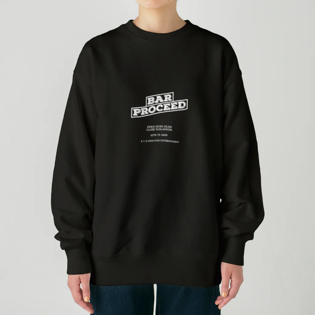 BAR  PROCEED apparel&goodsのPROCEED staff uniform whiteLOGO  Heavyweight Crew Neck Sweatshirt