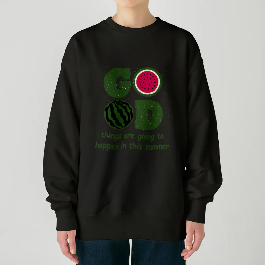 キッズモード某のこの夏いい事あるよ(ビンテージ風のつもり) Heavyweight Crew Neck Sweatshirt