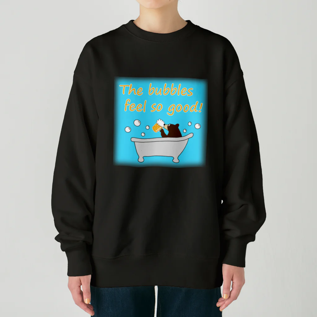 キッズモード某のバブルベアー(ブルーバックVr) Heavyweight Crew Neck Sweatshirt