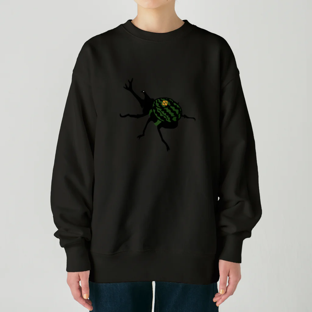 キッズモード某のスイカリュックのカブトムシ Heavyweight Crew Neck Sweatshirt