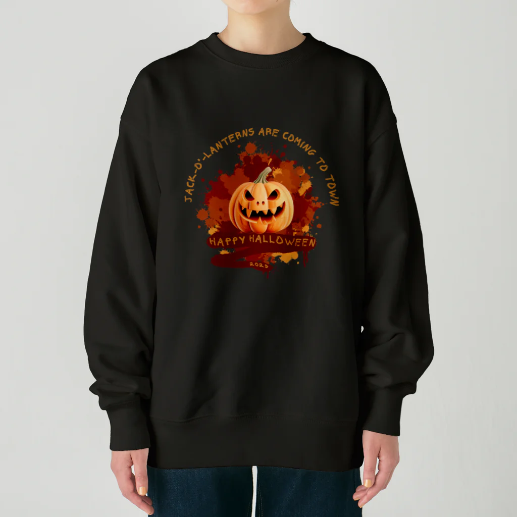 Yaya-rrのハロウィンのかぼちゃ「ジャック・オー・ランタン」 Heavyweight Crew Neck Sweatshirt