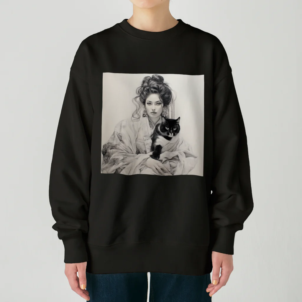 kameriyaのコレクション「猫と共に流れる時」 Heavyweight Crew Neck Sweatshirt