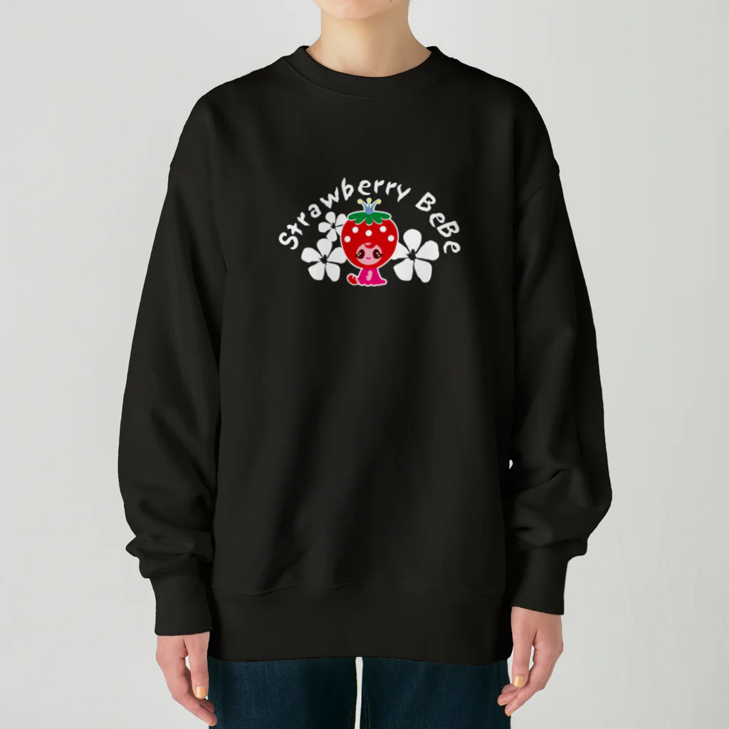 Illustrator Moca&Ram shopのいちごのお姫さまStrawberry BeBe🍓ストロベリーべべ Heavyweight Crew Neck Sweatshirt