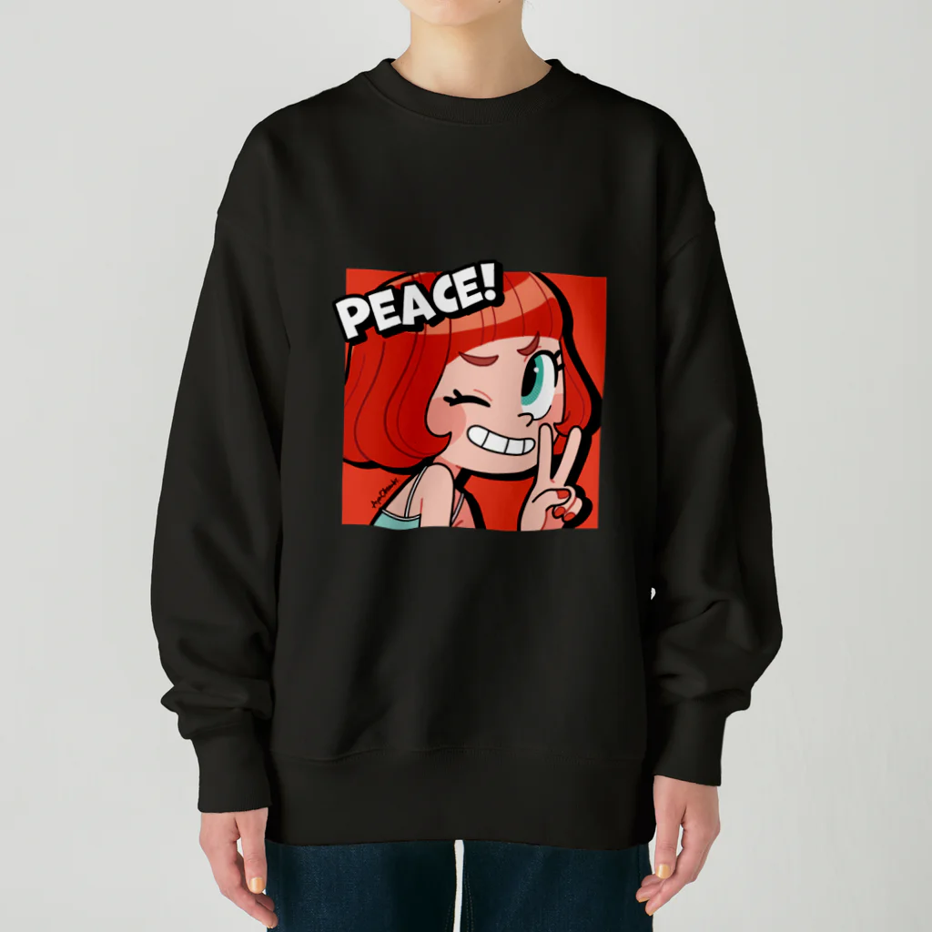 おおつきあやのPEACE! Heavyweight Crew Neck Sweatshirt