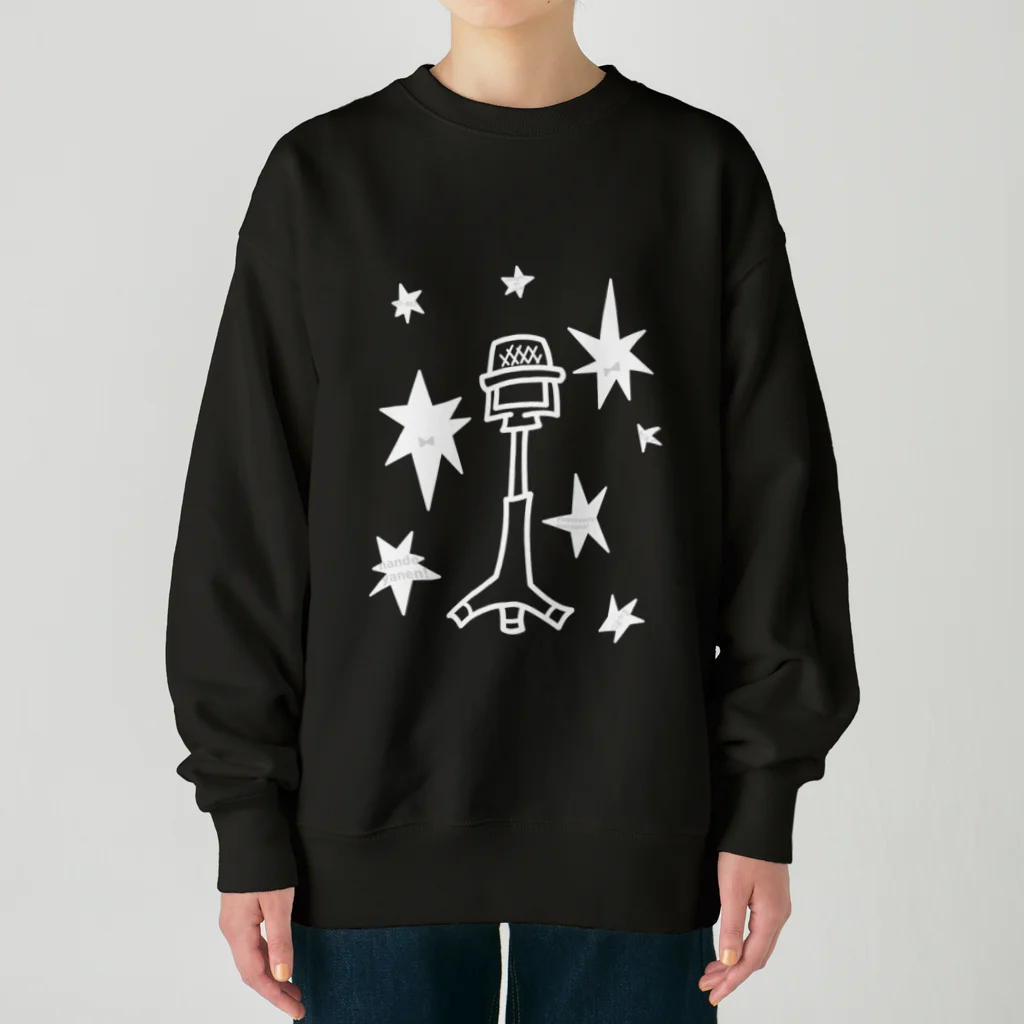 cosmicatiromの漫才マイク 白 Heavyweight Crew Neck Sweatshirt