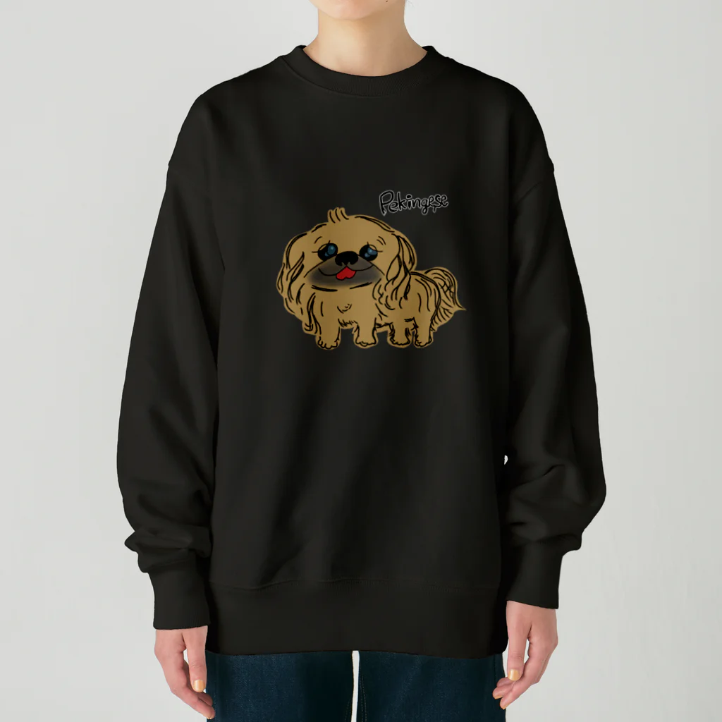 CHOSANAの笑うペキニーズ(茶) Heavyweight Crew Neck Sweatshirt