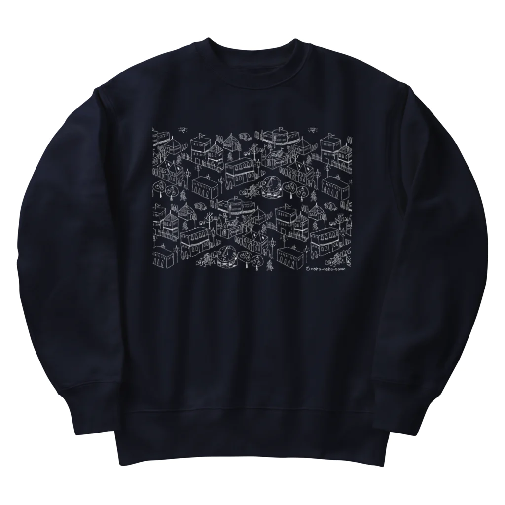 satonori-nodyのねこねこタウン白 Heavyweight Crew Neck Sweatshirt