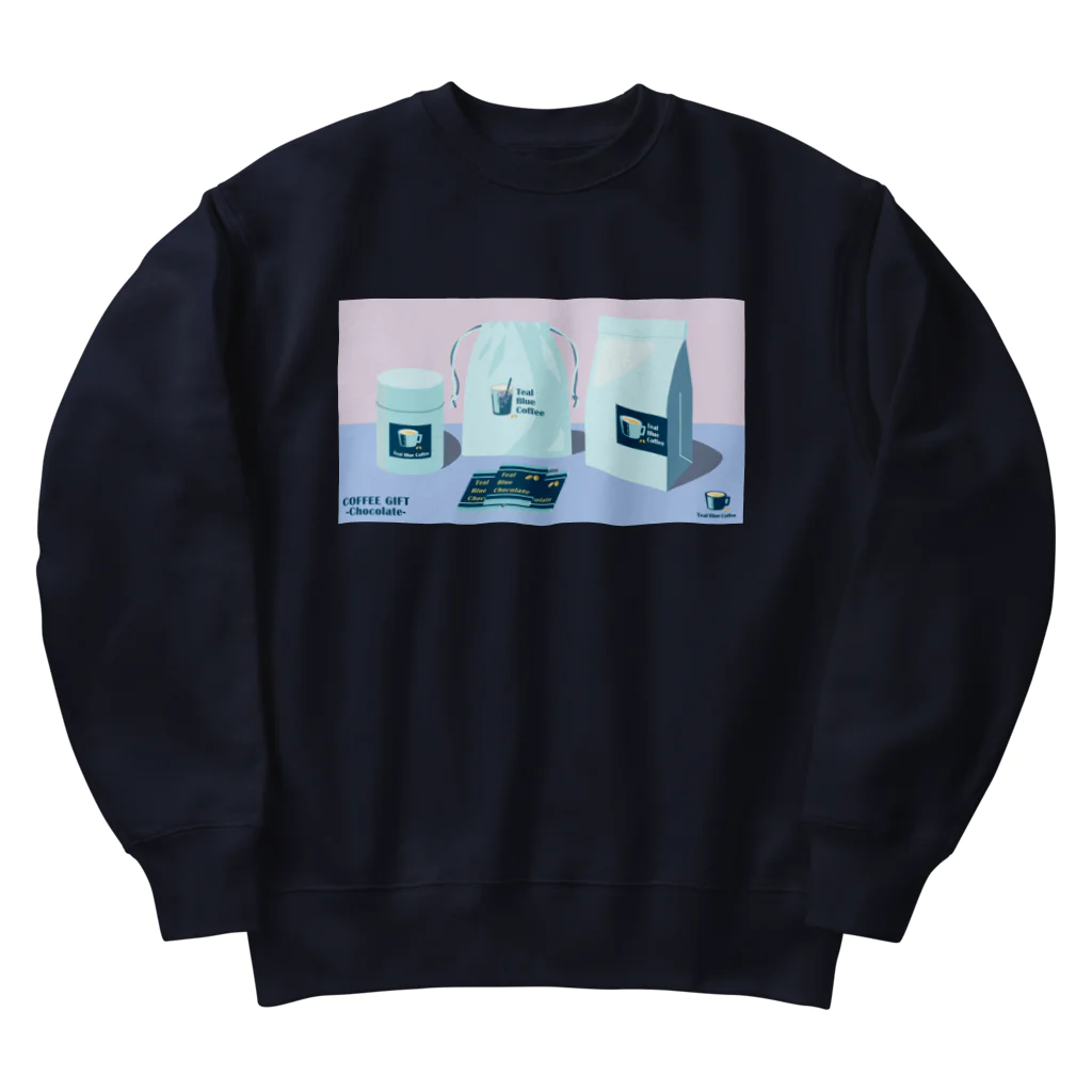 Teal Blue CoffeeのCOFFEE GIFT -Chocolate- PURPLE Ver. Heavyweight Crew Neck Sweatshirt